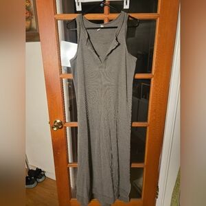 Daily Practice Elegant Gray Sleeveless Dress Medium